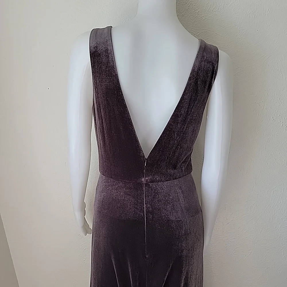 Jenny Yoo Velvet Maxi Dress in Deep Purple - Picture 8 of 9